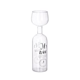 thumbnail of Relaxdays Weinflasche Glas, XL Weinglas mit Spruch, Fun Geschenk für Weinliebhaber, Weinflaschenglas 750 ml, transparent