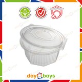 thumbnail of DayBays 600 Stk. Haushaltsbox PP 1500 ml 220x216x67 mm 8 Eckig Salat-Box Alpha mit anhängendem Deckel