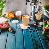 thumbnail of BIOZOYG 25 Stück Riffelbecher 250 ml / 10 oz Kaffee To Go Pappbecher, ungebleicht braun, Einwegbecher, Nachhaltig, Biologisch Abbaubar, Einwegbecher