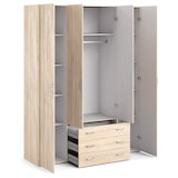 thumbnail of Armadio Guardaroba Con 4 Ante E 3 Cassetti Design Moderno Ampio Vano Con Barra Appendiabiti e Ripiani Salvaspazio Abiti 154 x 49.5 x 200.4 Cm Rovere