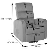 thumbnail of Fernsehsessel HWC-K62, Sessel Relaxsessel TV-Sessel, Liegefunktion Aufstehhilfe elektrisch, Metall Chenille ~ creme