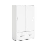 thumbnail of Line Kleiderschrank Schiebetürenschrank mit 2 Türen und 4 Schubladen, weiss.
