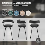 thumbnail of ML-Design Barhocker drehbar 4er Set Dunkegrau, Teddy-Stoff, Gepolsterte Barstühle, Küchenstühle mit Arm- & Rückenlehne, 360° Drehstuhl Tresenhocker