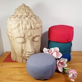 thumbnail of Yogakissen Meditationskissen Sitzkissen Lotus rund 31x16x31 cm Bezug waschbar : grau - coolgray