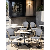 thumbnail of METRO PROFESSIONAL Silla estilo Bistró apilable, aluminio/tejido sintético, aspecto bambú, blanco/negro