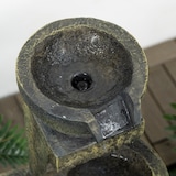 thumbnail of Fuente de jardín 5W fuente de agua en cascada de 4 niveles con bomba de agua y salida de agua ajustable para decoración patio 25x24x60 cm
