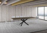 thumbnail of Volantis taubengrauer ausziehbarer Tisch 160/264x90 cm mit anthrazitfarbenen Beinen