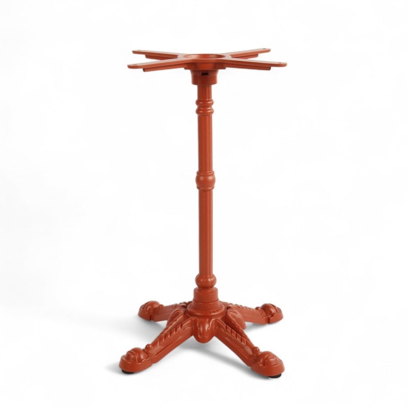 Pied de table BISTROT en fonte - Terracotta - 4 Branches