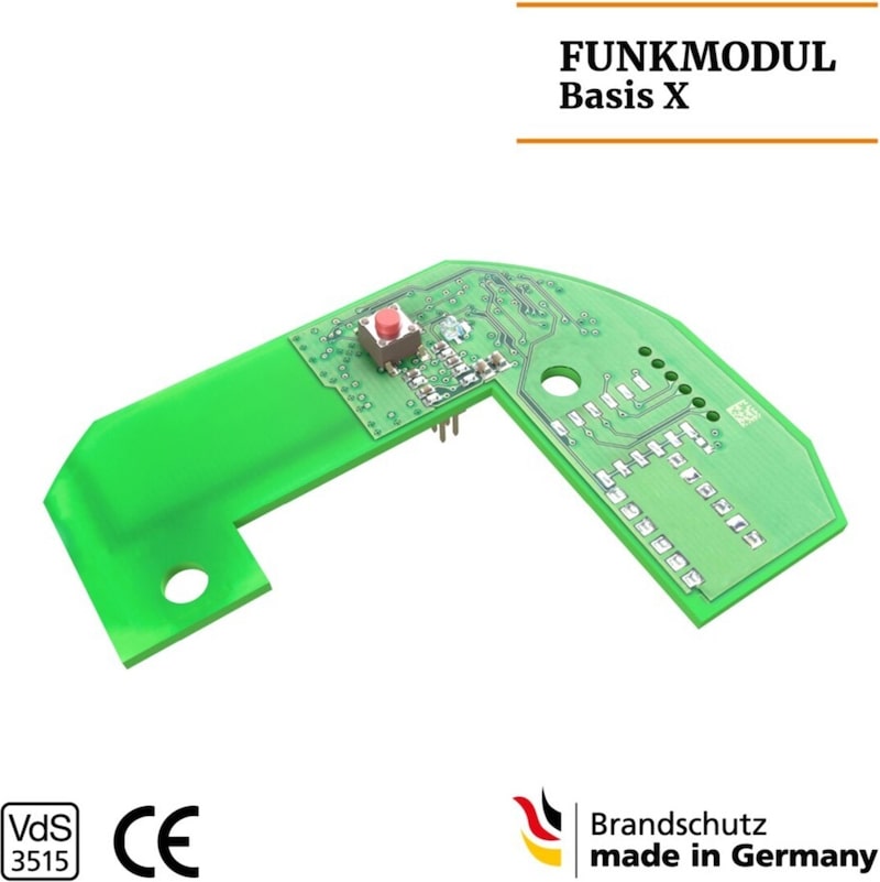 Ein grünes Leiterplattenmodul mit einem Knopf.