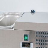 thumbnail of Cleiton® Vitrina de Ingredientes Refrigerada 160x33x44 cm de Acero Inoxidable 8 Cubetas GN 1/4 | Nevera de Ingredientes con Termostato Digital Dixell
