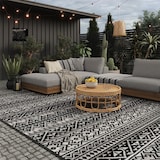 thumbnail of EVOCAMP Outdoor Teppich 270x300 cm, Kunststoffteppich, wetterfest für Terrasse, schwarz-weiß
