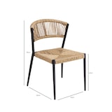 thumbnail of METRO PROFESSIONAL Silla apilable Lario, aluminio/poliratán, diseño estilo cuerda, beige/negro