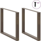 thumbnail of Helloshop26 - Set aus 3 U-förmigen Esstischbeinen 100 x 72–73 cm mit verstellbaren Nivellierfüßen modernes Design Stahl natur 02_0057455