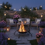 thumbnail of Relaxdays XL Feuerschale, Grill Rost, Schürhaken, Funkenschutz Deckel, Garten, Terrasse, Feuerstelle D 56,5 cm, schwarz