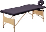 Ein tragbarer Massagetisch mit verstellbarem Kopfteil.