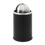 thumbnail of V-Part papierbak rond staal 10 liter afmetingen (mm): Ø 200 h 300 swingdeksel – zwart/RVS