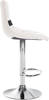 thumbnail of Décoshop26 - Moderner Barhocker x1 aus weißem PVC mit Steppmuster und verchromtem Metallfuß in Trompetenform 10_0005647