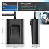 thumbnail of CSL USB-Fingerabdrucksensor, Fingerprint-Scanner, bis 10 IDs, Plug & Play, Windows 8-11, für Login & Sicherheit