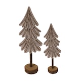 thumbnail of Rebecca Mobili Set 2 Mini Alberi di Natale in Feltro Grigio Marrone con Base in Legno