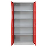 thumbnail of PROREGAL Stahlschrank BEE mit 8 verzinkten Fachböden | HxBxT 195x92x60cm | Grau-Rot | Werkstattschrank Werkzeugschrank Aktenschrank Universalschrank