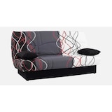 thumbnail of Banquette clic-clac - 3 places – Coton Onde Rouge / Noir – 190 x 92 x 96 cm – DREAM CONFORTEAM