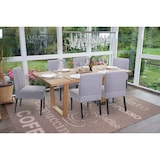 thumbnail of 6er-Set Esszimmerstuhl HWC-F61, Stuhl Lounge-Stuhl, Stoff/Textil ~ grau