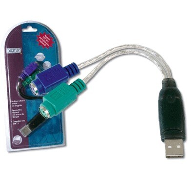 DIGITUS 80x USB auf PS2 Adapter A/M to 2x Mini-DIN 6/F Mini-Din 6pol. 1.x