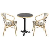 thumbnail of Set Terrassentisch Marmor schwarz und 2 Stühle schwarz - Oviala