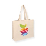 thumbnail of Nette 15 Baumwoll - Tragetaschen natur mit langen Henkeln "Apfel" 410+150x330mm