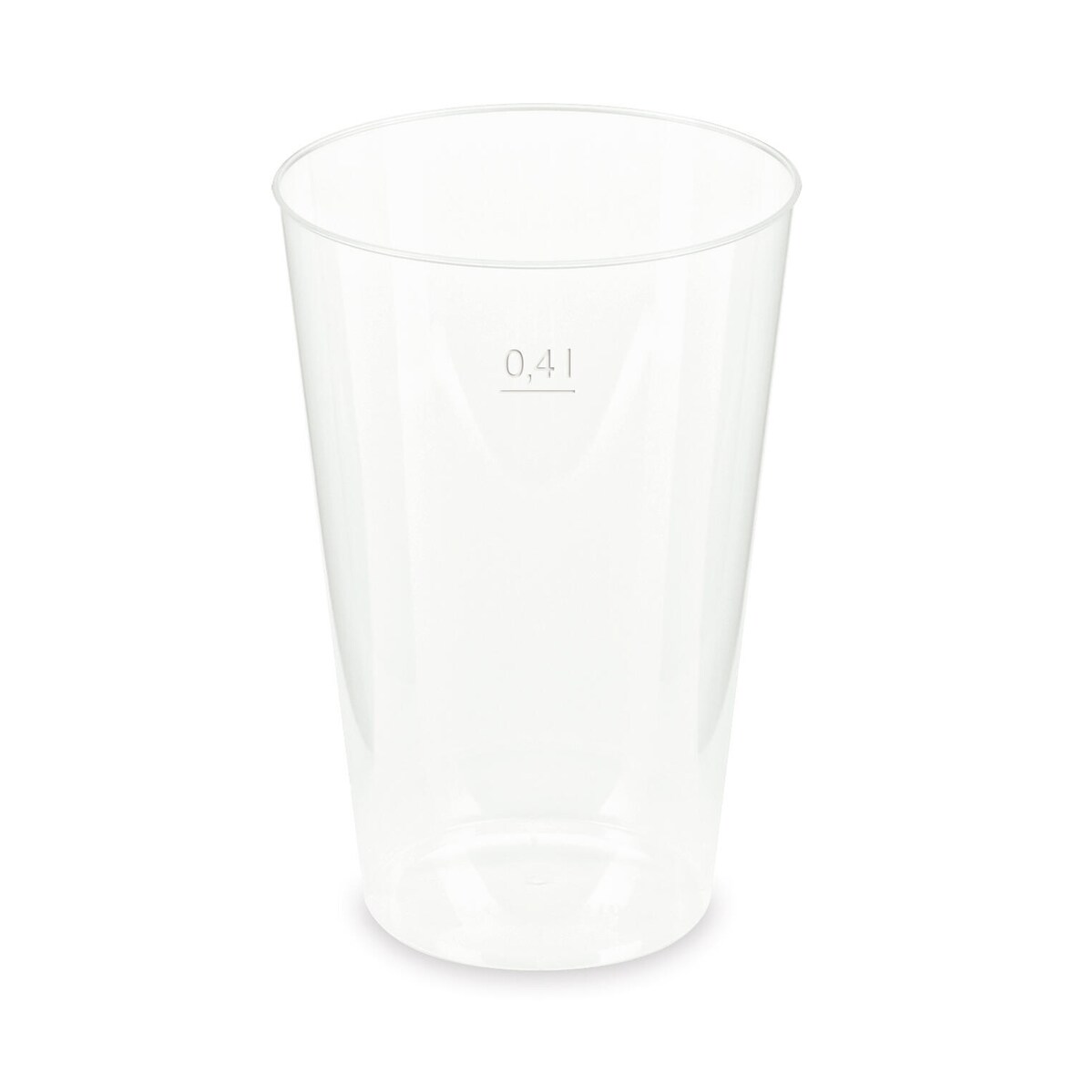 10x Mehrwegbecher Pfandbecher transparent stabil+ PP 0,4L Eichstrich O 87mm