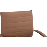 thumbnail of DELUKE® Bürostuhl Ergonomisch EVOK Schreibtischstuhl Echtleder Höhenverstellbarer Drehstuhl Chefsessel, Computerstuhl 130 kg Hellbraun