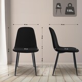 thumbnail of 2er Set Esszimmerstuhl RAZON - Stoff Schwarz 45x54x88 cm | Essstühle Esszimmerstühle Küchenstühle Wohnzimmerstühle