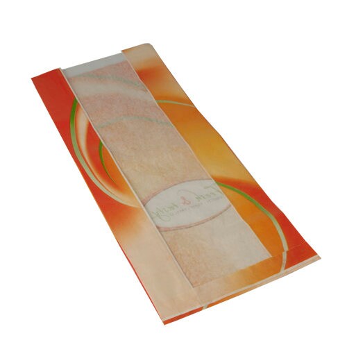 Starpak 1000 Sichtstreifenbeutel 33 cm x 16 cm x 8,7 cm weiss "Fresh & Tasty"