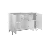 thumbnail of Dmora Kommode Giorgio, Küchen-Sideboard mit 3 Türen und 1 Schublade, Wohnzimmer-Buffet, Küchen-Sideboard, 120x40h82 cm, Weiß glänzend und Ahorn