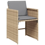 thumbnail of vidaXL 11-tlg. Garten-Essgruppe mit Kissen Beigemischung Poly Rattan