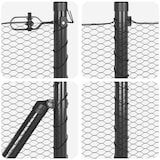 thumbnail of vidaXL Zaunpfosten Grau 50 x 1 m (13 mm Maschendraht) Stahl und PVC