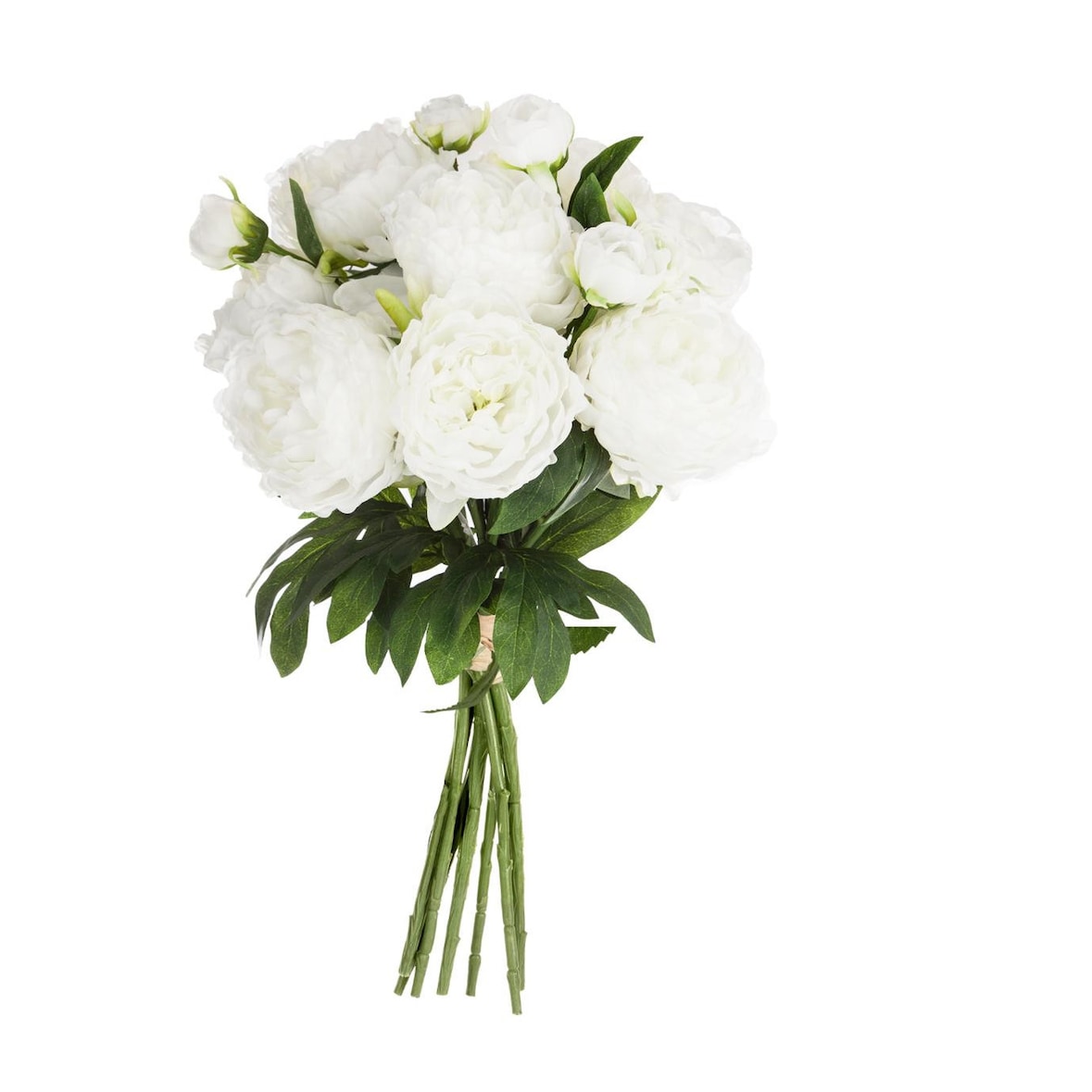 Bouquet de Fleurs artificielles 13 Pivoines Blanches D. 29 x H. 50 cm