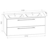 thumbnail of VCM Badmöbel Waschtisch Budasi Honig-Eiche H. 51 x B. 112 x T. 46 cm