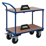 thumbnail of PROREGAL Chariot à plateaux Pro avec 2 plateaux | HxLxP 95x50x97cm | Capacité de charge 400kg | Bleu