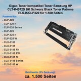 thumbnail of Gigao Toner kompatibel Toner Samsung HP CLT-K4072S BK Schwarz Black Toner Patrone ELS-K/CLP320 für 1.500 Seiten