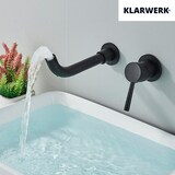 thumbnail of NAVIS | Badarmatur Wandmontage 2-teile Schwarz matt | Schlichte Edelstahl Mischbatterie Wandarmatur Bad | Hotel Gastro Wasserhahn Waschtischarmatur