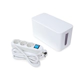thumbnail of Steckdosenleiste mit Schalter und Kabelbox, 3 Schutzkontakt-Steckdosen, Kabel 1.5 m, 3G1.5, Innenbereich, Weiß