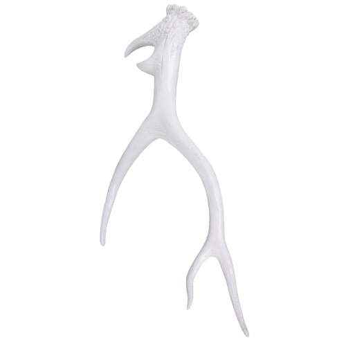 XL Hirschgeweih Tischdeko Geweih Dekoration Landhaus Schmuckhalter Weiß : Weiß glänzend