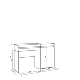 thumbnail of Kaptafel, Make-uptafel, Toilettafel Met Opbergruimte, 121x35x75cm, Met lade, Slaapkamer, Moderne stijl, Wit _ 453_9