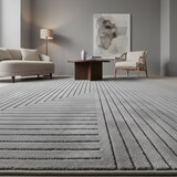 thumbnail of Teppich Balkon Skandinavischer 3D-Design Pflegeleicht Waschbar Strapazierfähig Terrasse Küche Silber 240x340 cm – ENGADIN von Kadima Design