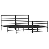 thumbnail of vidaXL Bedframe met hoofd- en voeteneinde metaal zwart 193x203 cm