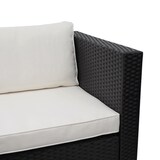 thumbnail of Poly-Rattan Garnitur HWC-F57, Balkon-/Garten-/Lounge-Set Sofa Sitzgruppe ~ schwarz, Kissen creme ohne Deko-Kissen