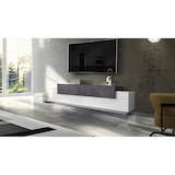 thumbnail of Dmora Mobile porta TV Teo, Credenza bassa da soggiorno, Base porta TV, 100% Made in Italy, cm 200x45h52, Bianco lucido e Ardesia