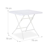 thumbnail of Relaxdays Gartentisch Holz-Optik, quadratisch, HBT: 74x78x78 cm, Balkontisch, Kunststoff, Metall, Outdoortisch, weiß