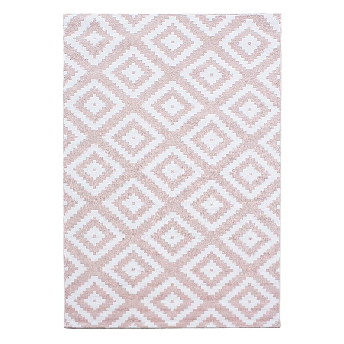 Teppich Kurzflor Geometrisch Modern Waschbar Strapazierfähig Esszimmer Flur OEKO-TEX Pink 240x340 cm Gekettelt – INN von Kadima Design